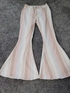 Altar'd State Pink & White Striped Flare Pants - Kids